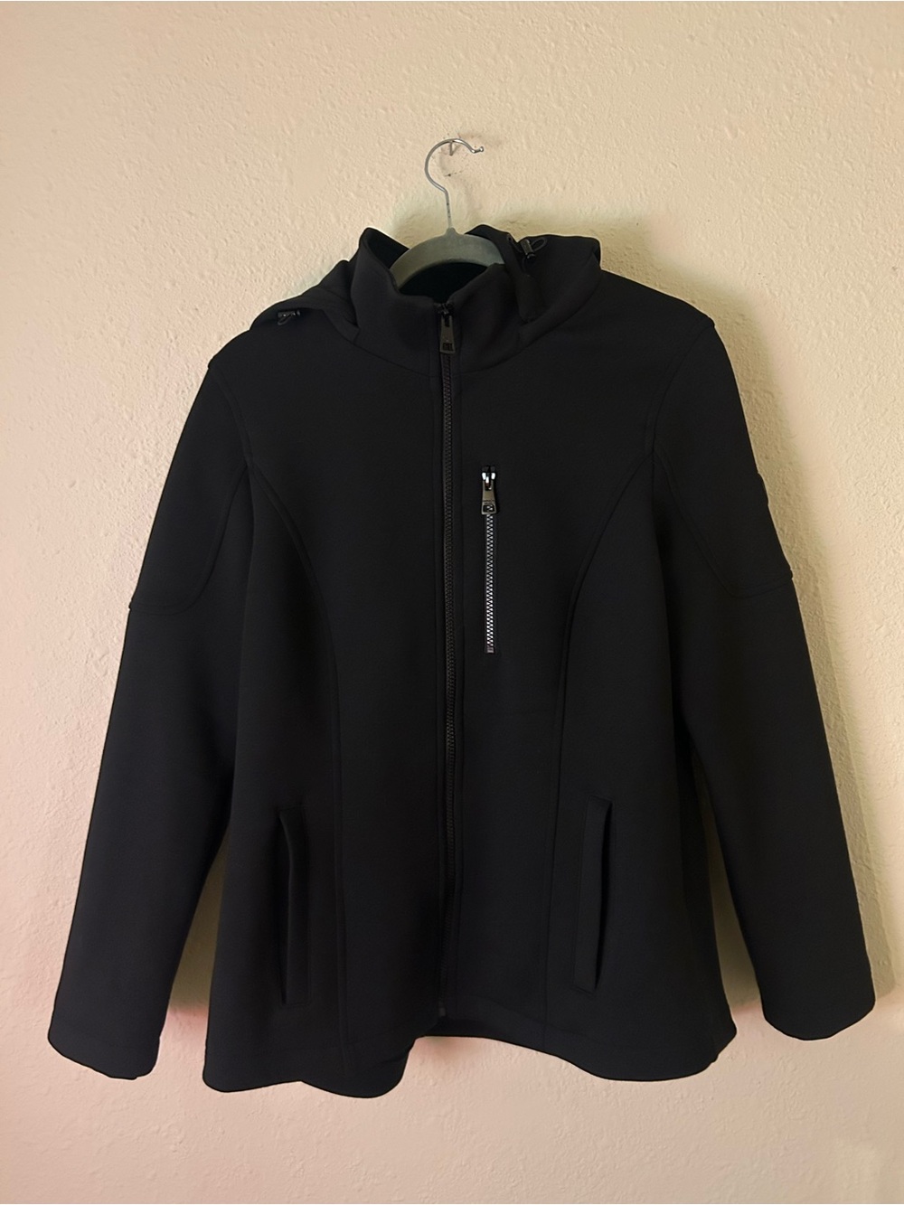 Andrew Marc Black Hooded Jacket with Subtle Logo